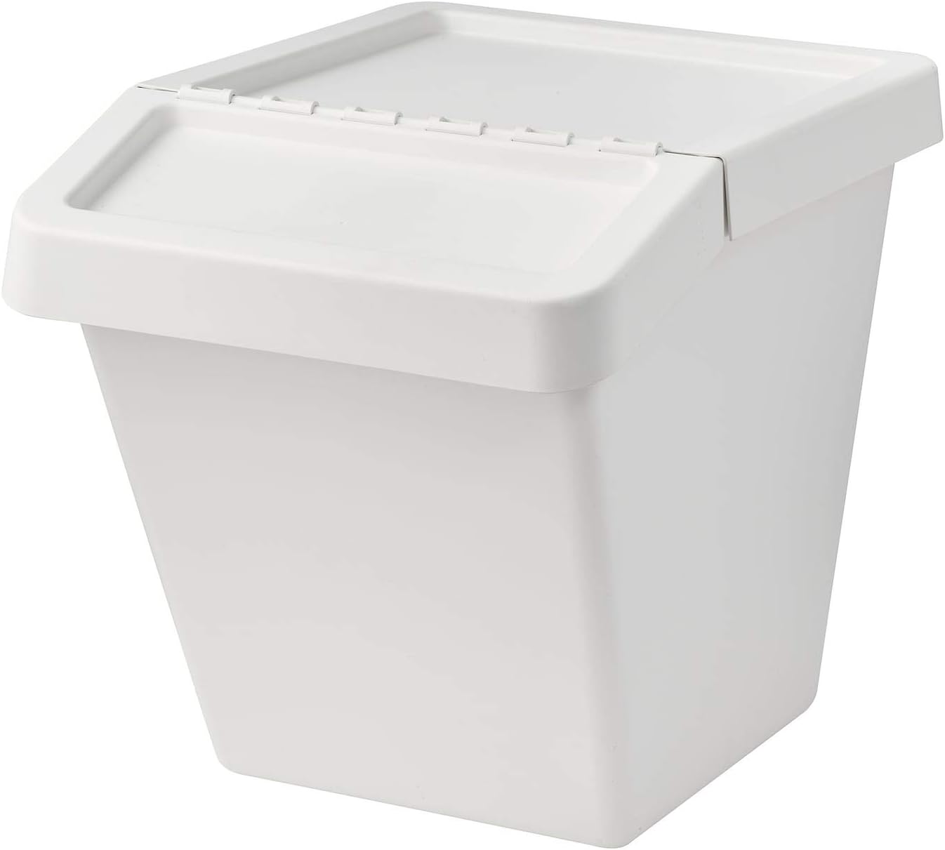 Storage Accessory Waste Sorting Bin With Lid, White, 60 L