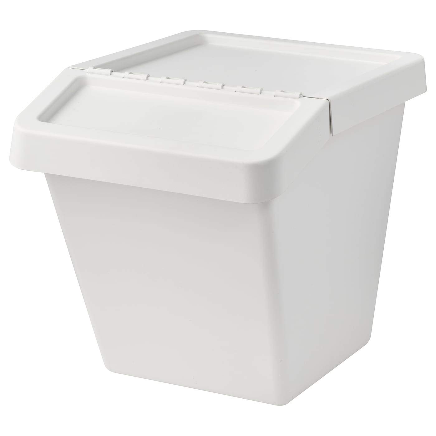 SORTERAStorage Accessory Waste Sorting Bin With Lid, White, 60 L