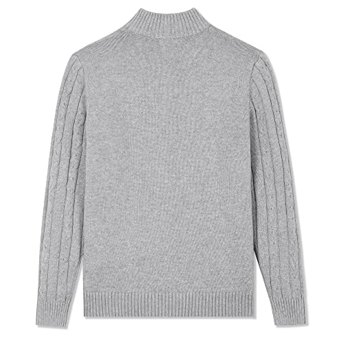 Amazon Essentials 1/4 Zip Sweater Casual Cable Knit Long Sleeve Pullover Sweater For Boys Gray 10-12Y #TOP1