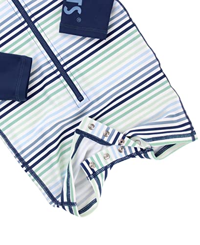 Image of RUGGEDBUTTS Baby /Toddler Boy Swimsuit, One Piece Zipper Rash Guard Sunsuit with UPF 50+ Sun Protection