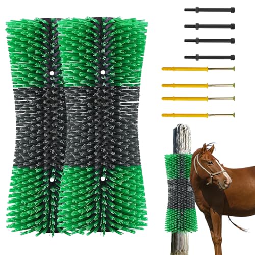 Crevyteg 2 x Kratzbürste für Nutztiere, große Pferdebürsten für die Fellpflege, Kühe, Massage, Reinigung, lindert Juckreiz auf der Rückseite der Nutztiere, Bürste für Pferde, Kühe, Schafe
