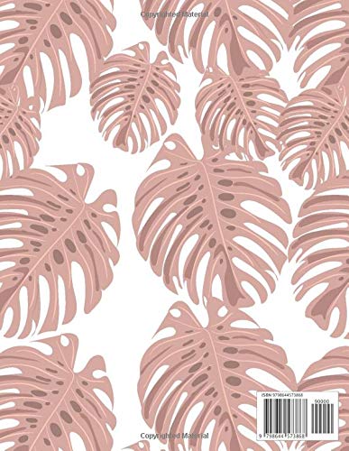 Pink Monstera Journal 8.5 x 11 - Lavender Journals (Notebook, Diary, Wide Rule Notebook) - Image 2
