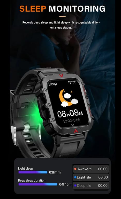 LAXAFIT Q11 Smartwatch displaying sleep monitoring data