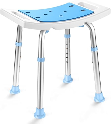 Silla de ducha para ducha interior, taburete de ducha antideslizante con orificios de asiento acolchados para bañera y baño, banco de baño