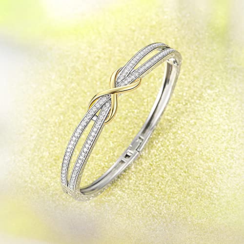 Angelady Infinity Bracelet for Womens, Silver Infinity Bracelets Bangles for Women Rose/Yellow Gold Bracelets Ladies Bracelets Birthday Mother's Day Gifts for Women/Mum/Wife - Image 3