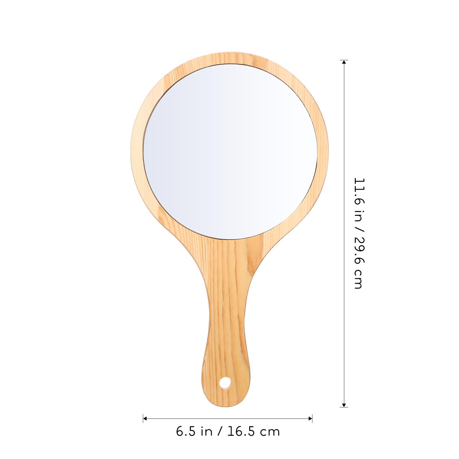 HEMOTON Petit Miroir à Main, 2pcs, Miroir de Poche Vintage, Bois et Verre, Miroir de Poche avec poignée, pour Salon de beauté et Rasage