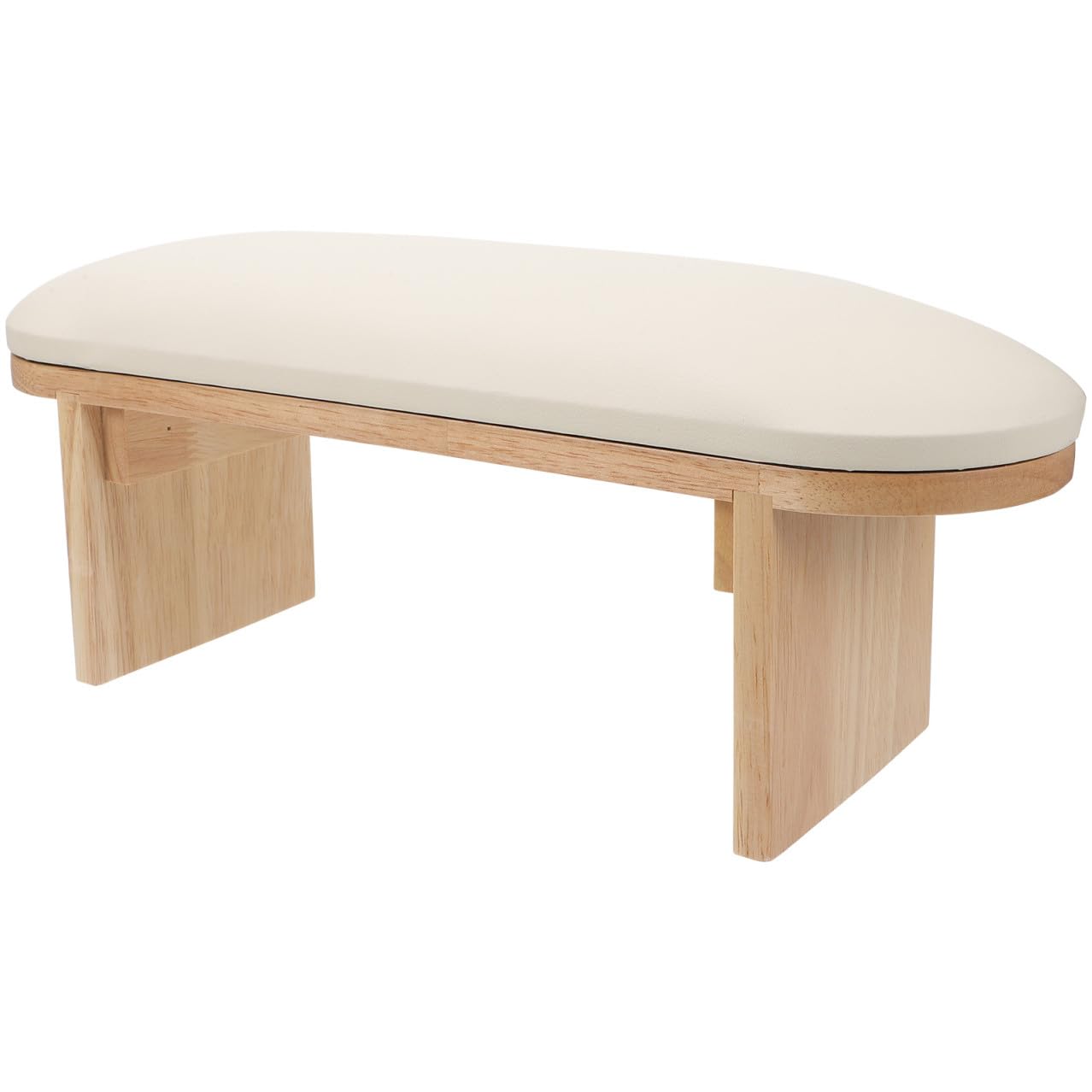 Soporte para reposauñas Almohada de manicura con reposabrazos, descanso para el de uñas, base de madera beige de PU, fácil de limpiar, para nail salon use