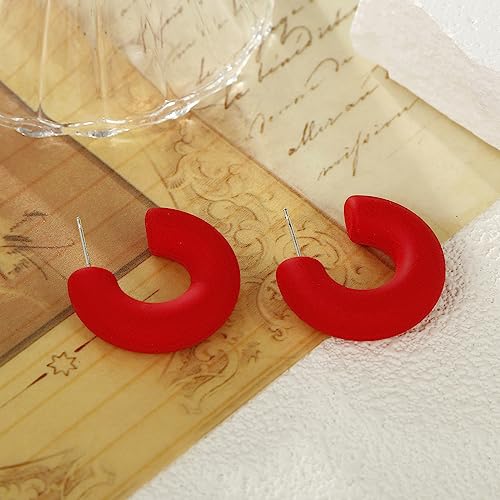 Acrylic Chunky Hoop Earrings, Lightweight Thick Open Hoops Candy Color Hoop Earrings for Women4