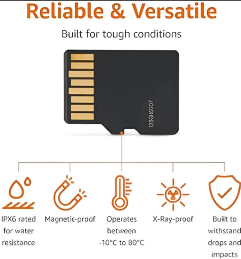 Image of 16GB Micro SDHC Memory Card | High-Speed 100MB /s Read | Durable & Waterproof| Class 100 Micro 16 GB MicroSD Card Class 10 480 MB /s Memory Card Compatible with Mobile, Camera, Computer, Tablet