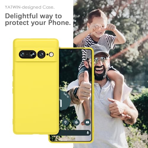 Image of YATWIN Silicone Back Case for Google Pixel 7 Pro, Soft-Touch Phone Back Cover for Google Pixel 7 Pro - Yellow