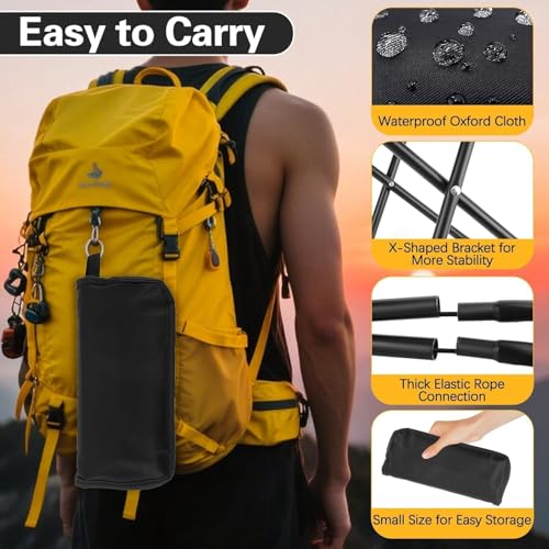 Image of Outdoor Folding Handbag Stool - Mini Portable Camping Chair for Fishing, Camping, Boiling Tea, and Outdoor Activities