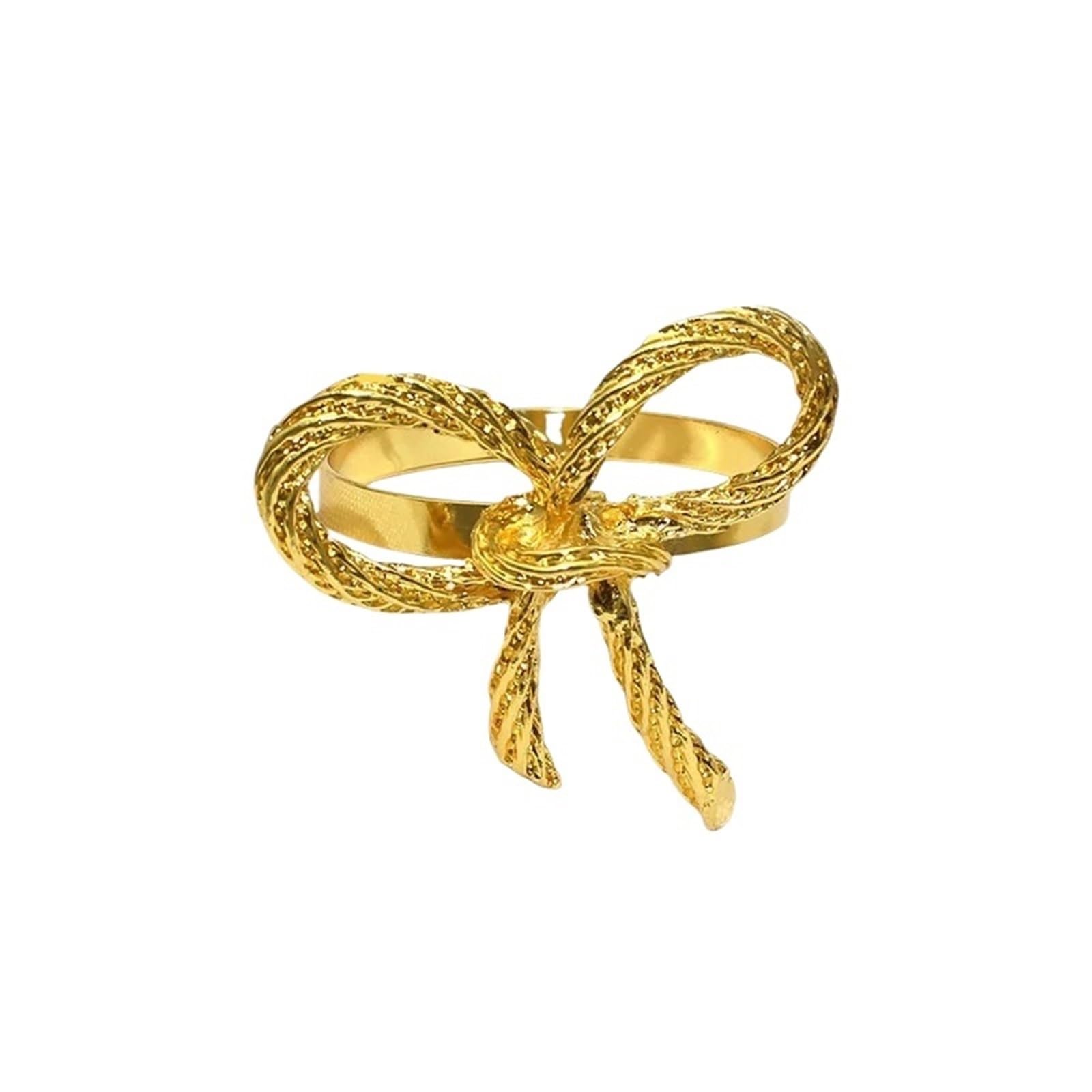 Usohjz Gold 12Pcs Alloy Bow Tie Napkin Rings Elegant Table Decor