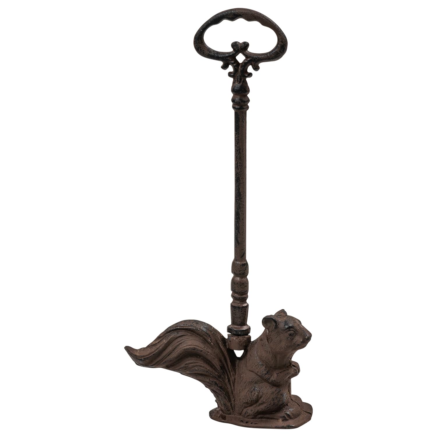 Woodside Heavy Duty Cast Iron Decorative Squirrel Shaped Door Stop with Handle, Doorstopper/Jammer, Fun Novelty Design