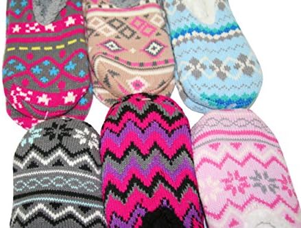 Happy Bull House Slippers for Women Knitted Fleeced Cozy Indoor Outdoor Sock Ballerina Shoes (SLL-3320) Fuchsia/Multi L(9/10) | Image 2
