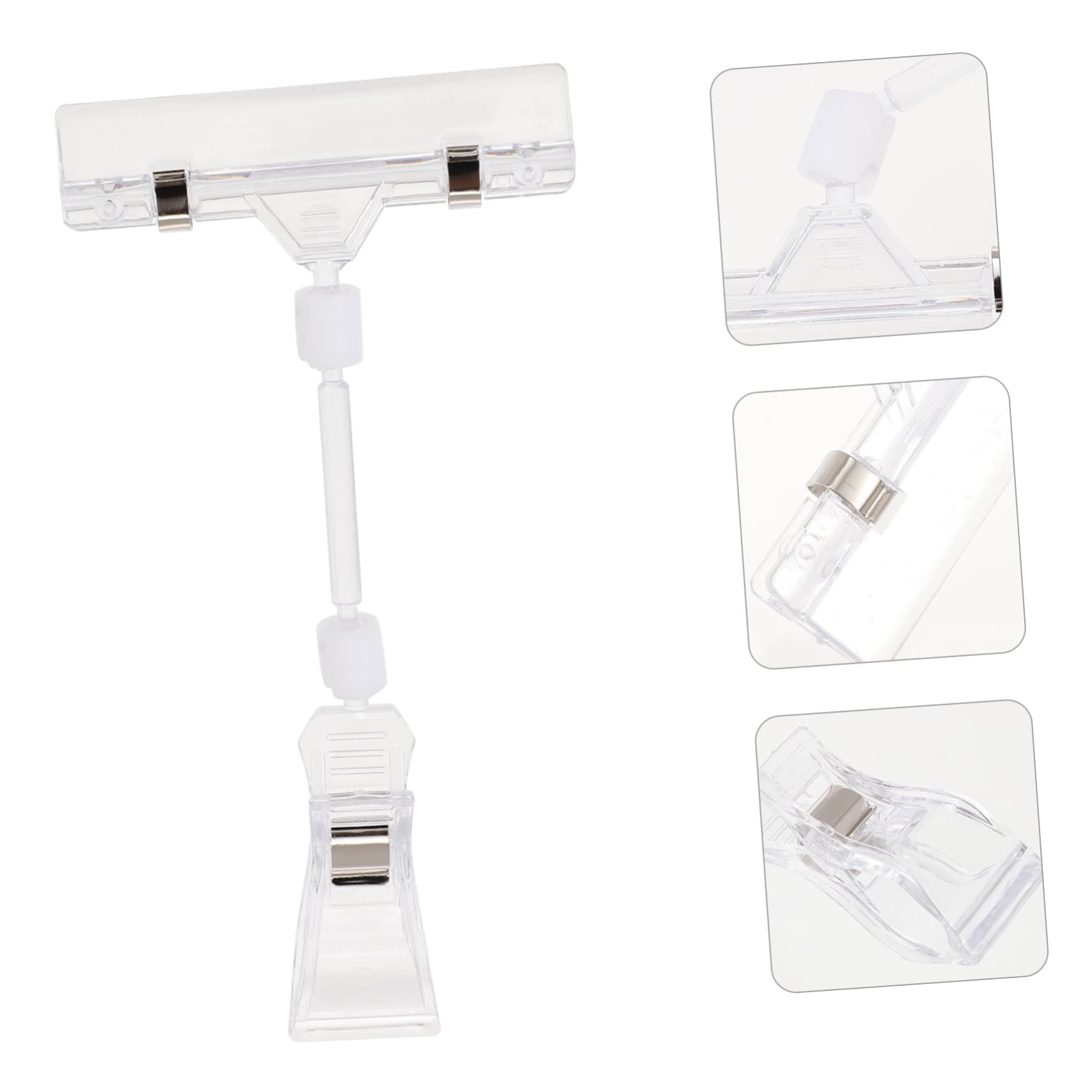 Sewroro Preisschildclips Drehbare 25 Stück mit Doppeltem Clipdesign aus Kunststoff für Produkt und Werbeschilder im Einzelhandel