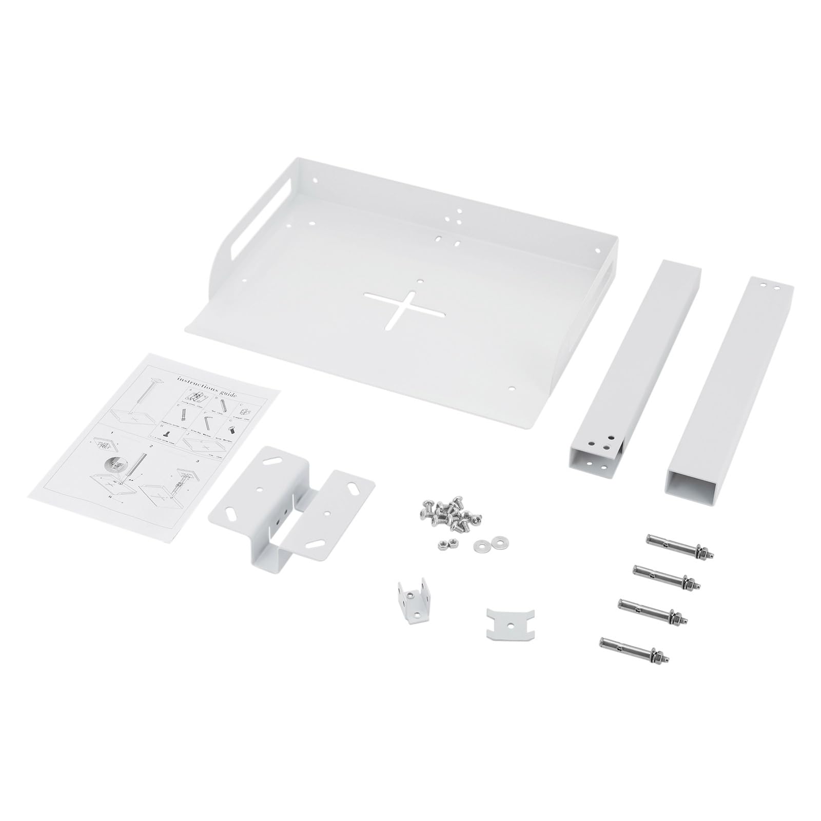 Supporto per proiettore da soffitto, regolabile in altezza, universale, fino a 14 kg, per proiettore casa, ufficio, soggiorno, sala conferenze, aule, ecc. (bianco)