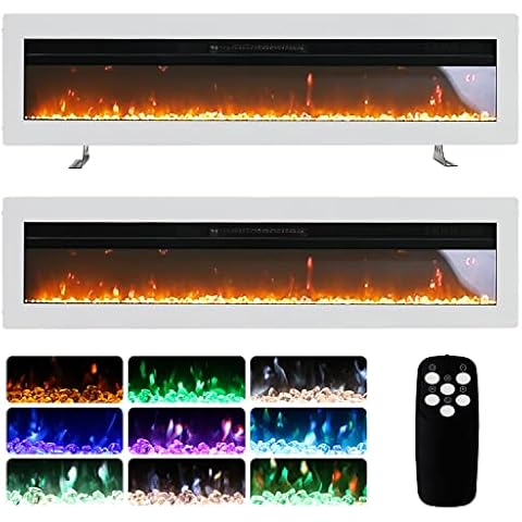 INMOZATA 102cm Electric Fireplace with LED Flame Cover