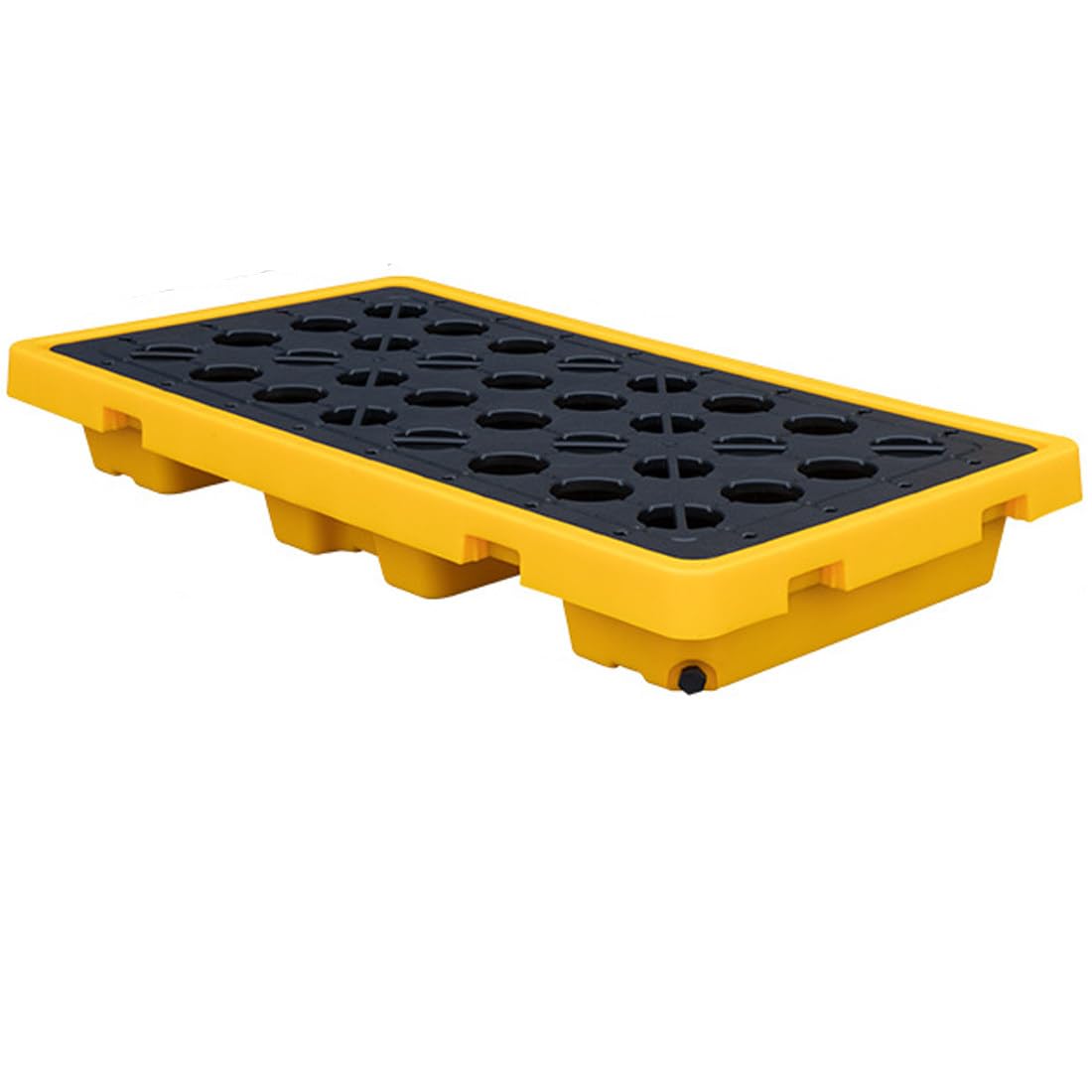 SGKOMN Spill Containment Tray for Drums - Polyethylene Spill Platform with Grating for Oil and Chemical Drums, Leak Proof, 130 * 68 * 15cm
