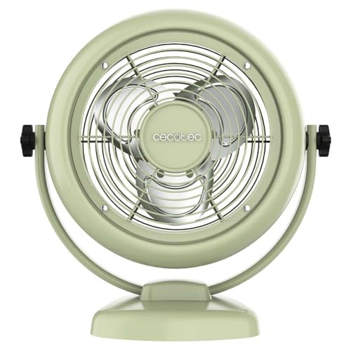 Cecotec Ventilador de Sobremesa EnergySilence 800 RetroDesk Green. 20W de potencia, 8 Pulgadas,...