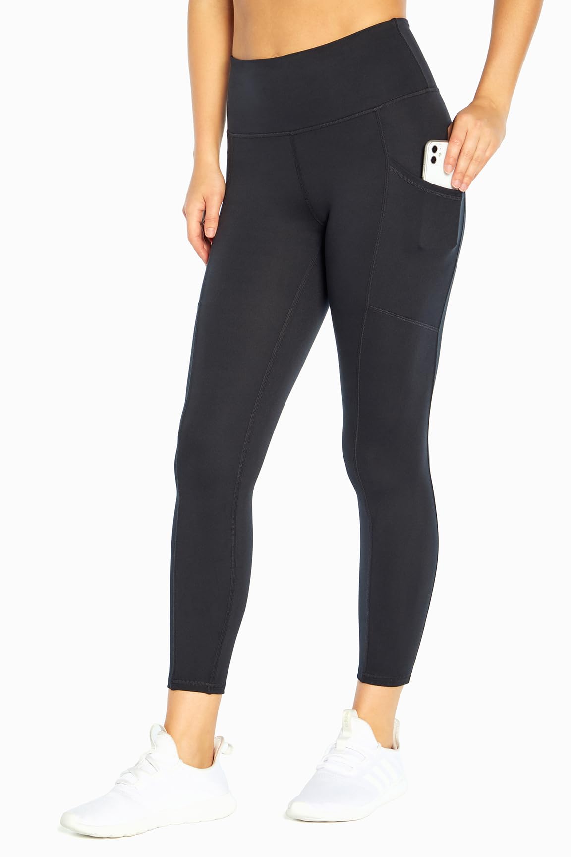 Balance Collection Women's Black Easy Eclipse High Rise Pocket Long Legging, Medium