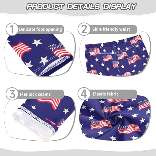 Girls' Athletic Leggings Ankle Length Yoga Dance Pants Kids Teen 4T Flag3