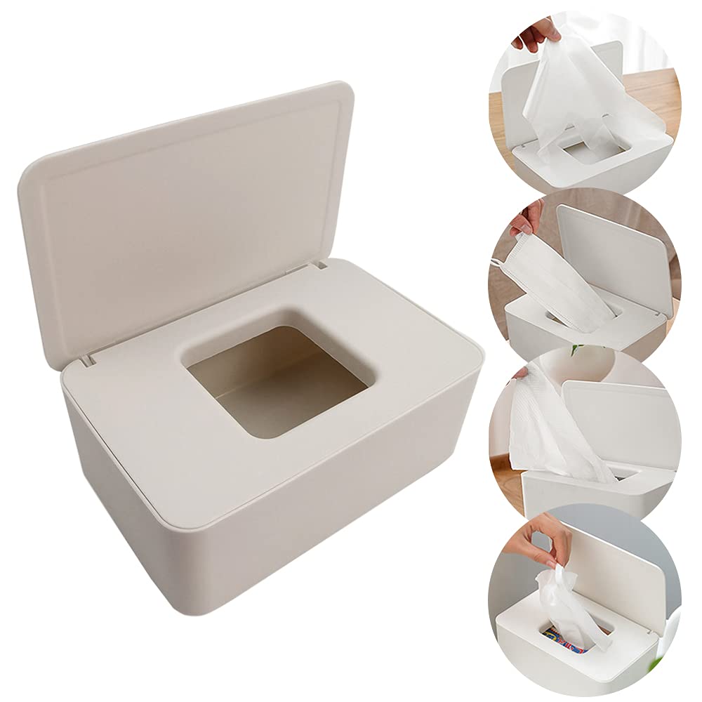 Caja para Toallitas Húmedas，Caja de almacenamiento de pañuelos Dispensador de toallitas humedas Caja de servilletas Caja toallitas，para Oficina en Casa (white)