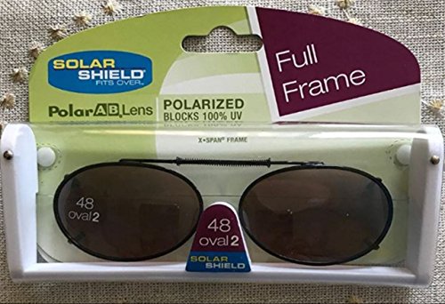 Solar Shield 48 Oval 2 Polarized Lenses Full Frame Clip-on Sunglasses