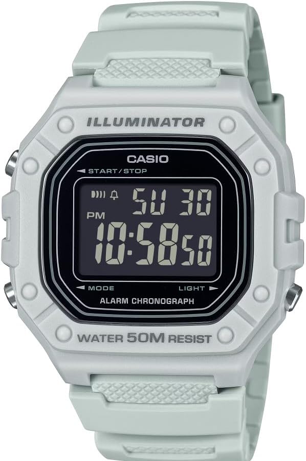 Casio W-218H Series | White | 7-Year Battery