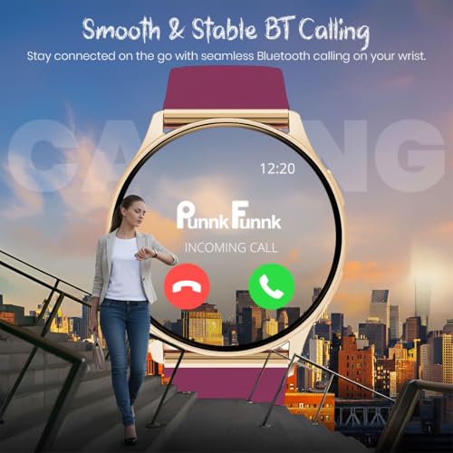 Image of PunnkFunnk Active 2 Smartwatch with 1.39 inch HD Round Display, Bluetooth Calling, Heart Rate & SPO₂ Monitor, 100+ Sports Modes, IP67, Long Battery Life for Men & Women (Maroon)