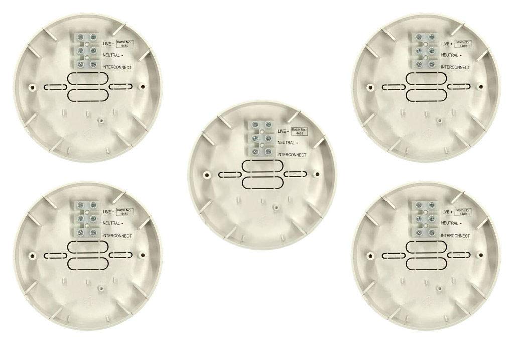 Pack of 5 x Hispec HSSA/PA Surface Mounting Pattress for HSE Range Smoke/Heat Alarms
