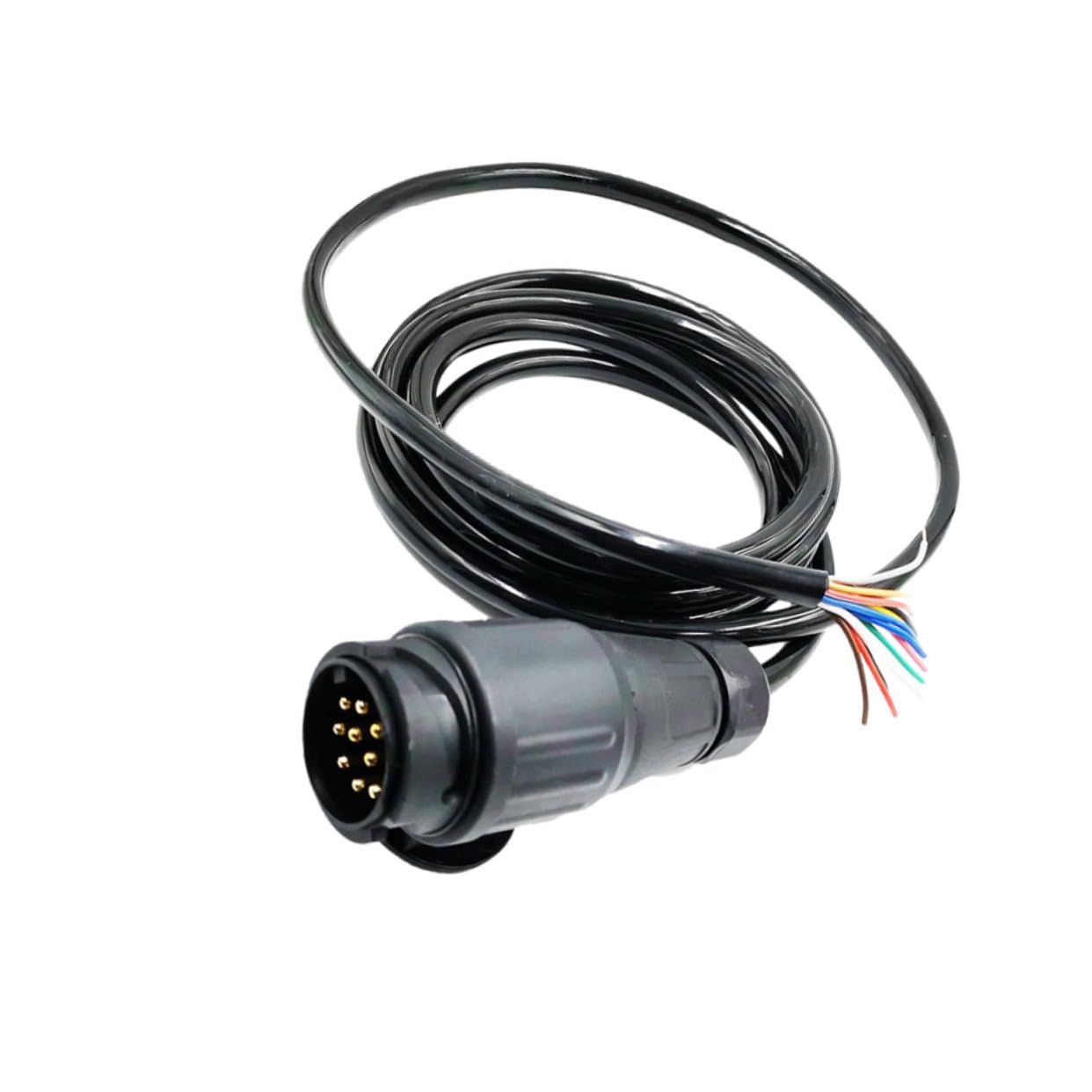 Conector de Enchufe para Coche 13 Pines a 7 Pines Negro | Tpu y Nylon, 3 Metros de Cableado, por Inyección, para Luces de Freno y Posición