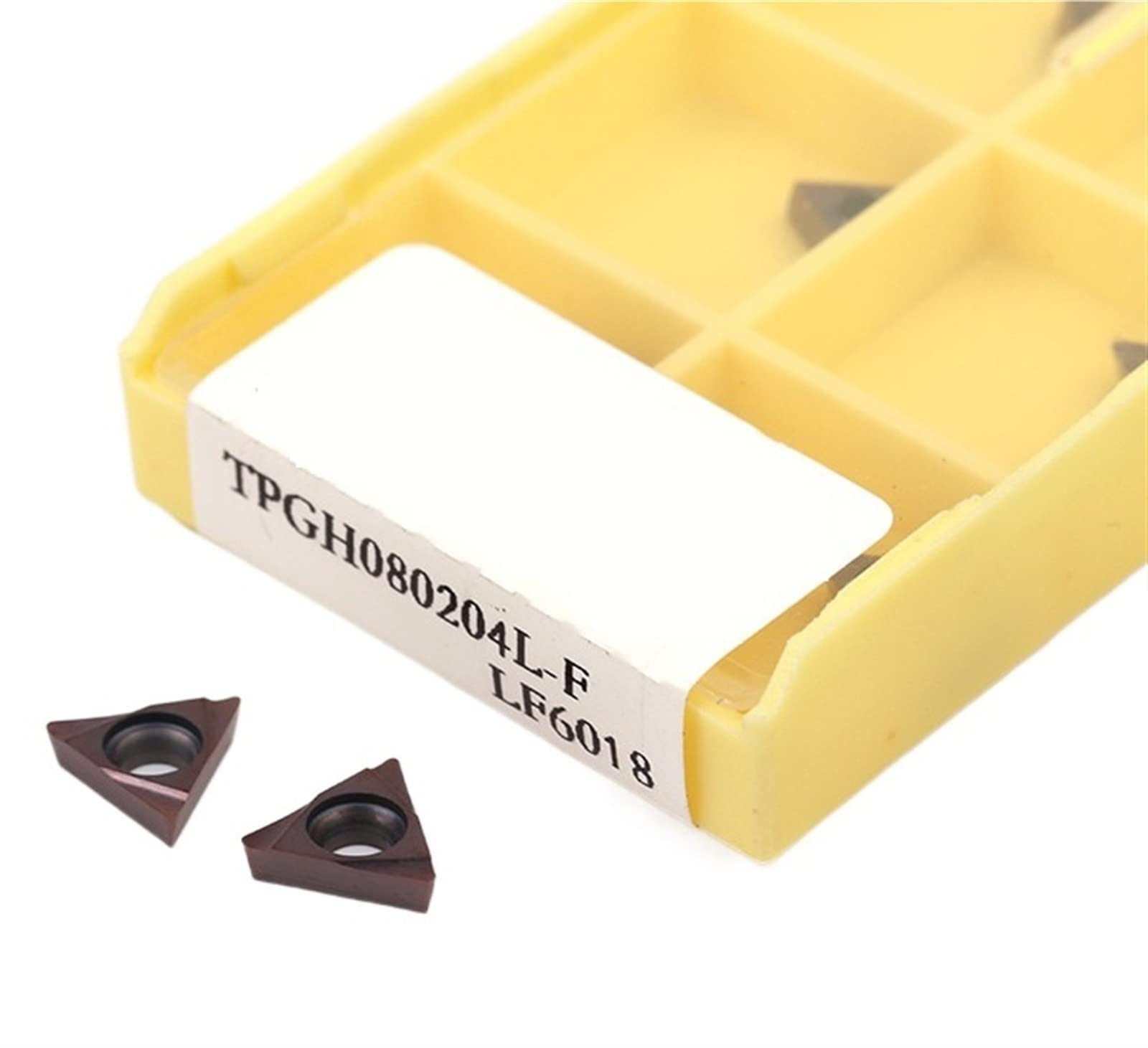 AALLYN Indexable Carbide Lathe Tool 10pcs TPGH080204L TPGH090204L-F LF6018 Carbide CNC Lathe Turning Tools Metal Cutter Blade for Stainless (Size : TPGH080204L-F LF6018)