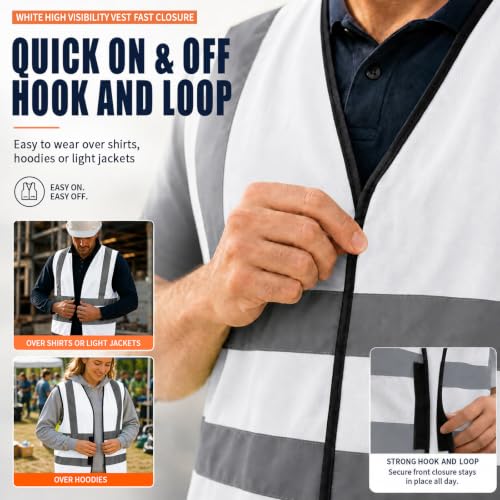 Image of AYKRM 12 colour High visibility viz vest hi vis viz reflective work construction safety vest (XS-8XL)