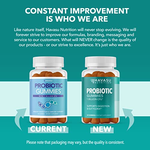 Havasu Nutrition Probiotic Gummies For Digestive Support And Gut Health With 1 Billion Cfu Of Shelf Stable Microorganisms #TOP2