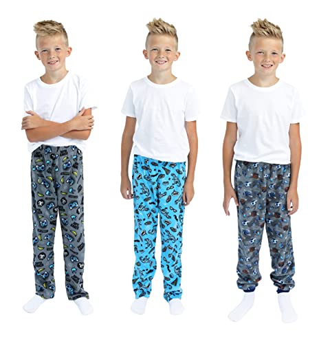 Sleep On It Boys Pajama Pants 3-Pack Soft Lightweight Sleepwear Bottoms with Elastic Waist Kids Lounge Pants for Boys2
