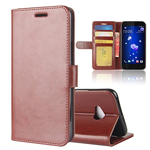 GARITANE Case for HTC U11 Life,Wallet Case Premium Retro Leather Flip Cover with Magnetic Closure Kickstand for HTC U11 Life (Brown)