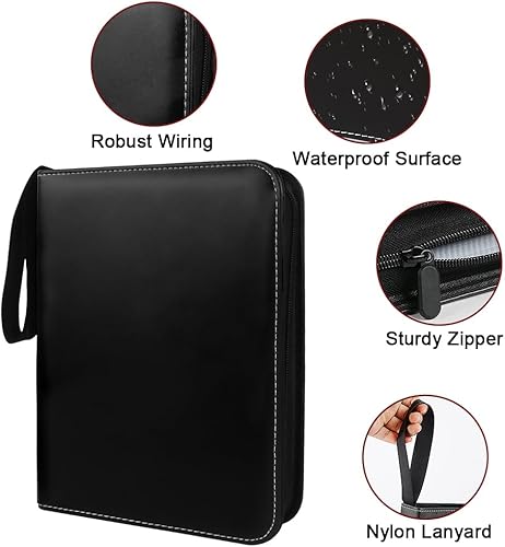 Miniatura 5 de FOME - Carpeta de tarjetas coleccionista con 9 bolsillos, carpetas portátiles para tarjetas con 900 tarjetas, 50 hojas extraíbles para tarjetas