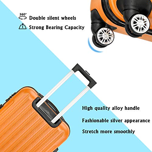 amopacorp Secure & Stylish 3-in-1 Multifunctional Large Capacity Traveling Storage Suitcase Luggage Set Ergonomic Trolley Case, Orange2