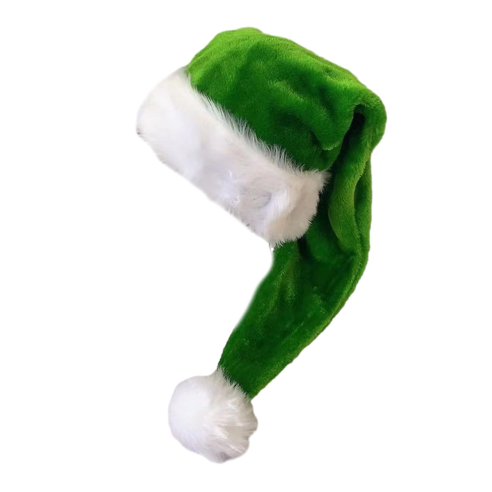 Buxuaaaa Santa Hat Thicken Plush for Holiday Comfort Liner Christmas New Year Symbol Cap with White Brim Adult Santa Hat