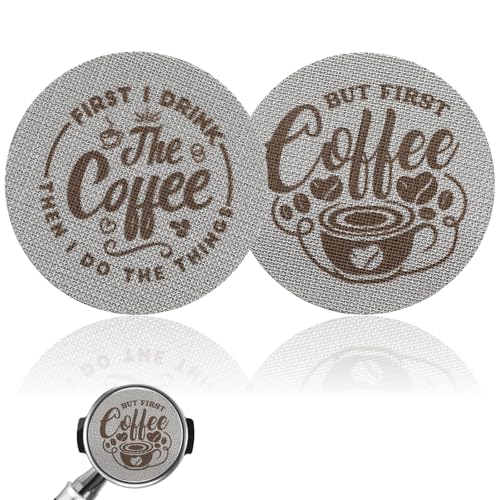Lot de 2 filtres à café réutilisables en acier inoxydable 53,3 mm, 1,7 mm d'épaisseur, 150 µm