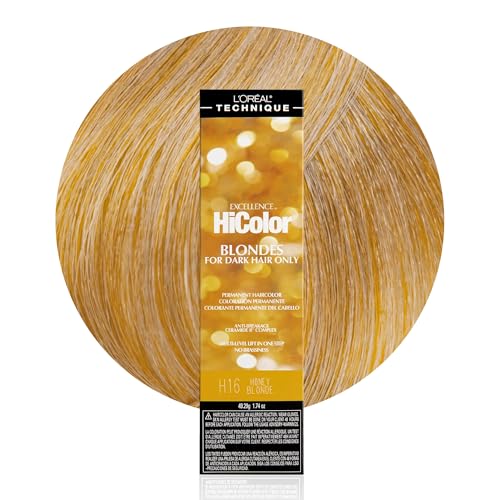 LOral Technique HiColor Browns & Blondes Permanent Hair Color - Lifts Dark Hair in One Step No Brassiness Rich Smooth Creme Formula Intense Long-Lasting Color Honey Blnd
