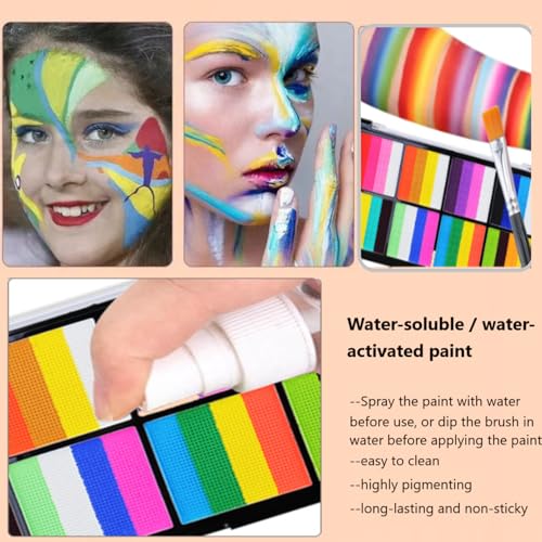 Palette de peintures pour le visage à base d'eau avec 32 teintes