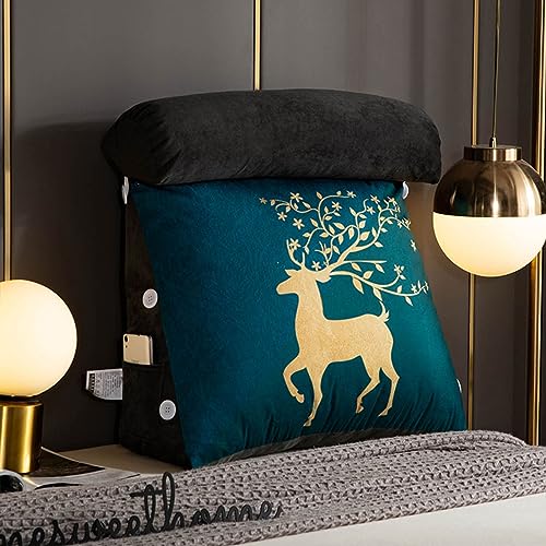 LKLNKVL Almohadilla para Leer, con Espuma Viscoelástica Triturada/Cojín De Soporte Lumbar,Almohada Apoyo for El Respaldo Lujo for Sentarse, Leer O Jugar(Wealthy Deer,45x45x20cm)