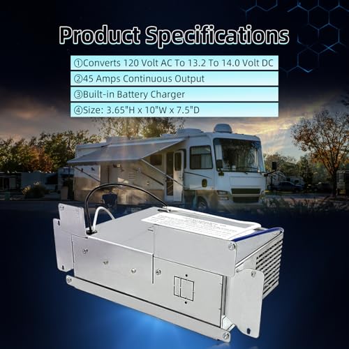45RU Rv Power Components 45 Amp Three Current Stage Converter/Charger Direct Replacement for The P-arallax and Magne-Tek 7345 Power Centers Comes with a Built-in Battery Charger3
