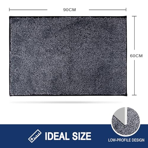 FCSDETAIL Schmutzfangmatte Innen 60 x 90 cm, rutschfeste Maschinenwaschbare Fußmatte, Sauberlaufmatte, Eingangstürmatte mit Wasserabsorbierenden, Fussmatte für Hund, Eingang, Haustür & Flur