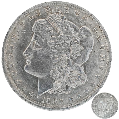 Rare Collectible Antique Historical Coin Exquisite Cameo Design Old Silver Dollar Souvenir Reproduction Artwork Uncirculated Morgan Collection Silver Dollar 1880 (1PCS)