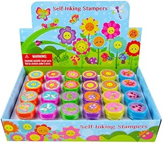 Tiny Mills 24 Pcs Spring Flowers Butterfly Stampers for Kids Garden Birthday Party Tea Party Favors Fairies Party Favors Pinata Fillers Goody Bag Stuffers Classroom Rewards Carnival Prizes