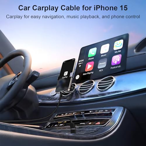 Image of USB to USB C Cable for iPhone 17 16 15 Type C Carplay 5FT USB C Cable Black
