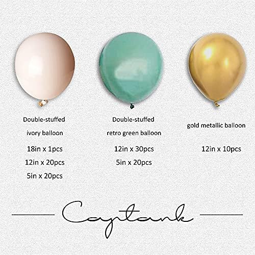 Captank Double Stuffed Sage Green Nude Gold Balloons Arch Emerald Blush Latex Balloon Garland For Boho Party Baby Shower Birthday Wedding Anniversary Decoration
