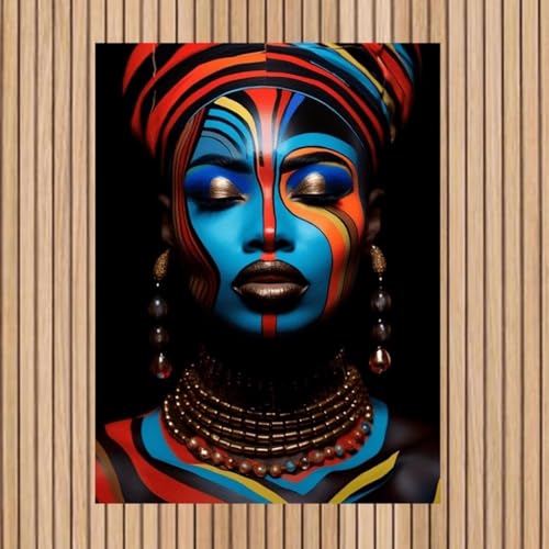 Toile colorée femme africaine art moderne graffiti salon